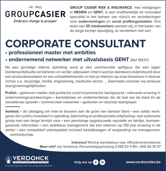 Vacature Corporate Consultant